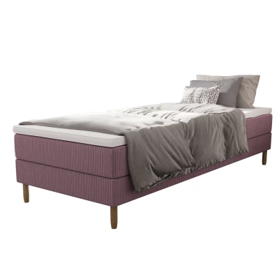 Einzelbett 90x200 mit Stauraum HENRYK - rosa