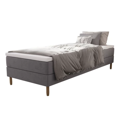Einzelbett 90x200 mit Stauraum HENRYK - grau