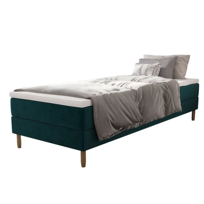Einzelbett 90x200 mit Stauraum HENRYK - blau