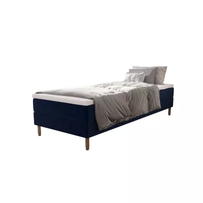 Einzelbett 90x200 mit Stauraum HENRYK - dunkelblau