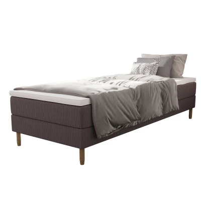 Einzelbett 80x200 mit Stauraum HENRYK - dunkelbraun