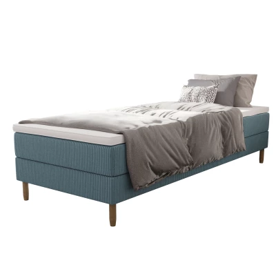 Einzelbett 80x200 mit Stauraum HENRYK - türkis