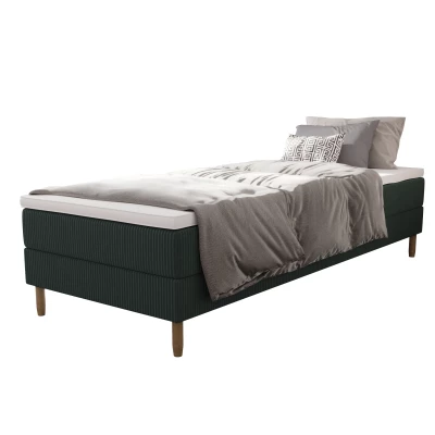Einzelbett 80x200 mit Stauraum HENRYK - dunkelgrün 2
