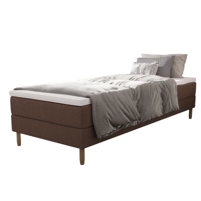 Einzelbett 80x200 mit Stauraum HENRYK - braun