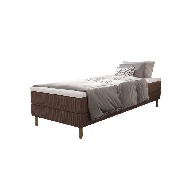 Einzelbett 80x200 mit Stauraum HENRYK - braun