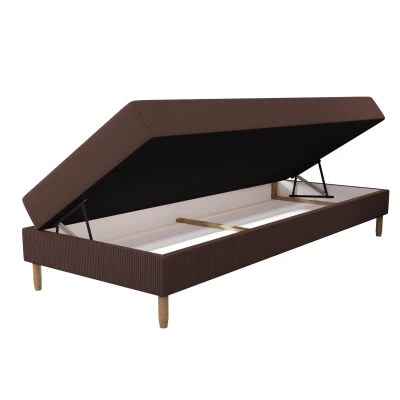 Einzelbett 80x200 mit Stauraum HENRYK - braun