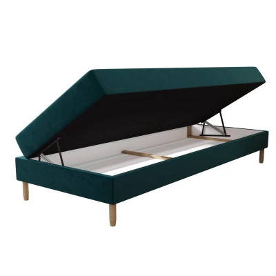 Einzelbett 80x200 mit Stauraum HENRYK - Benzin