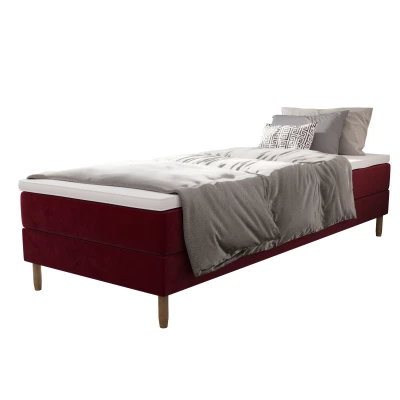 Einzelbett 80x200 mit Stauraum HENRYK - rot