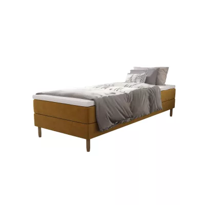 Einzelbett 80x200 mit Stauraum HENRYK - Senfgelb
