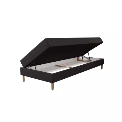 Einzelbett 80x200 mit Stauraum HENRYK - Dunkelgrau