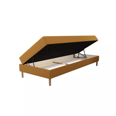 Einzelbett 80x200 mit Stauraum HENRYK - gelb