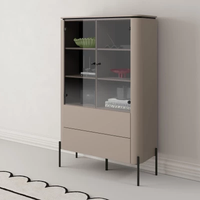 Glasvitrine CARINE - beige