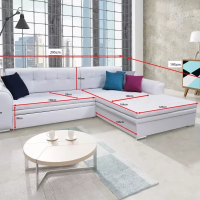 Ecksofa SANGITA 1 - blau, linke Ecke