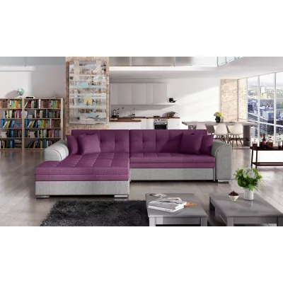 Ecksofa SANGITA 1 – grau/lila, linke Ecke