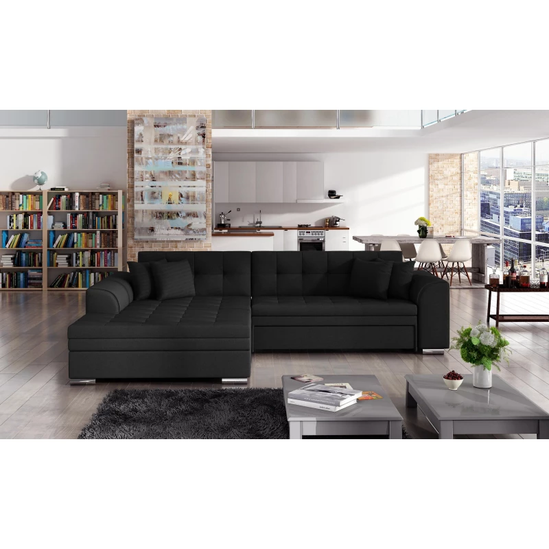 Ecksofa SANGITA 1 - schwarz, linke Ecke