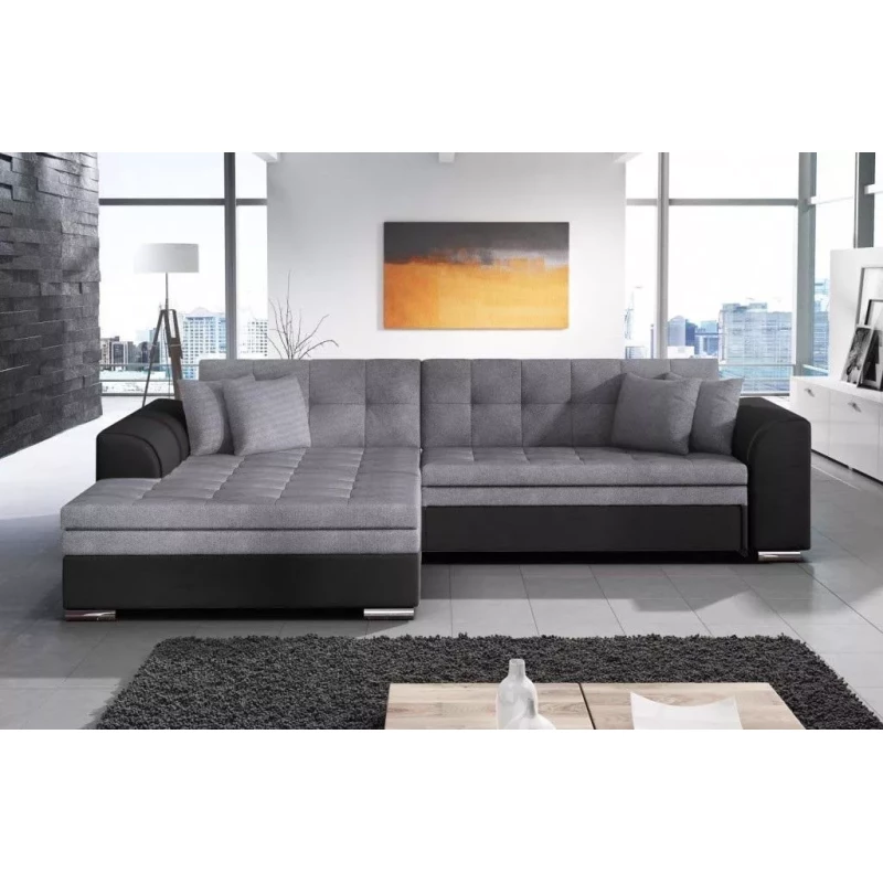 Ecksofa SANGITA 1 – schwarz/grau, linke Ecke