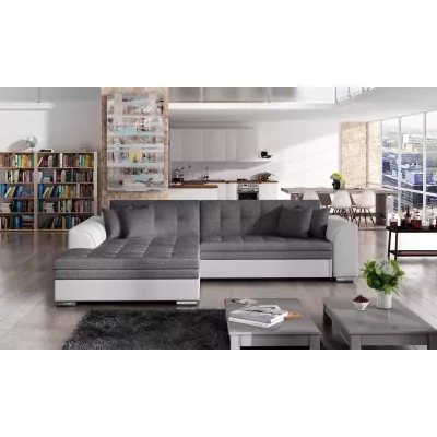 Ecksofa SANGITA 1 - weiß/grau, linke Ecke