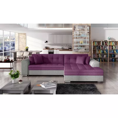 Ecksofa SANGITA 1 - grau/lila, rechte Ecke