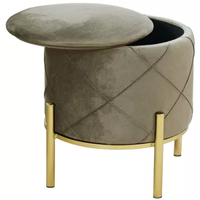 Eleganter JASTRIAN Hocker mit Stauraum – beige/gold