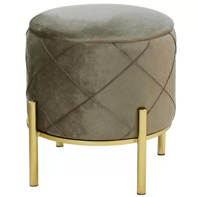 Eleganter JASTRIAN Hocker mit Stauraum – beige/gold