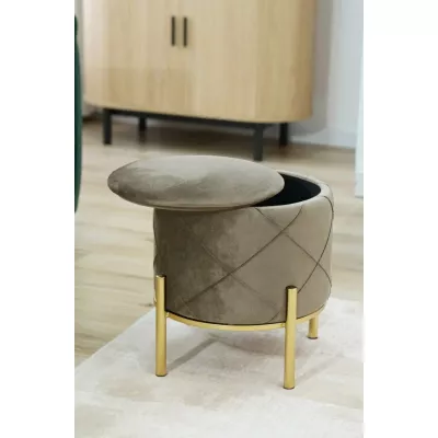 Eleganter JASTRIAN Hocker mit Stauraum – beige/gold