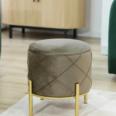 Eleganter JASTRIAN Hocker mit Stauraum – beige/gold