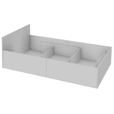 Einzelbett 90x200 OMERYA mit Stauraum - weiß