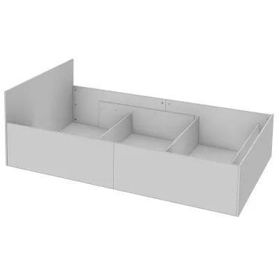 Einzelbett 90x200 OMERYA mit Stauraum - weiß