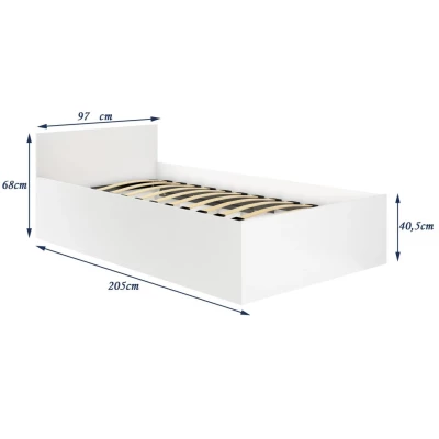Einzelbett 90x200 OMERYA mit Stauraum - Sonoma-Eiche