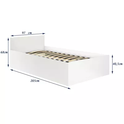 Einzelbett 90x200 OMERYA mit Stauraum - Sonoma-Eiche