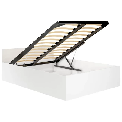 Einzelbett 100x200 OMERYA mit Stauraum - weiß