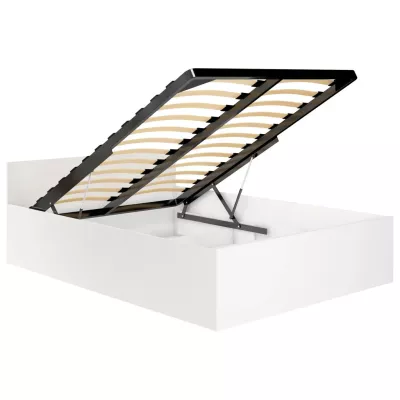 Einzelbett 100x200 OMERYA mit Stauraum - weiß