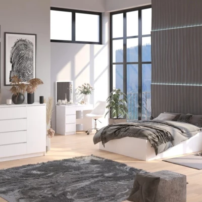 Einzelbett 100x200 OMERYA mit Stauraum - weiß