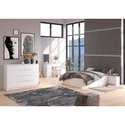 Einzelbett 100x200 OMERYA mit Stauraum - weiß
