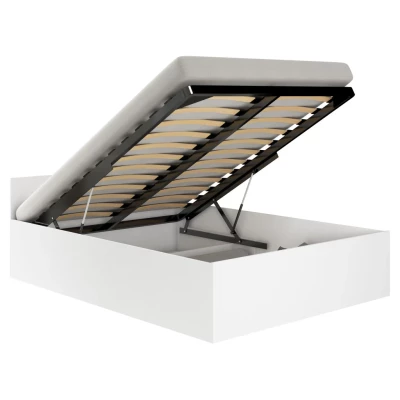Einzelbett 100x200 OMERYA mit Stauraum - weiß