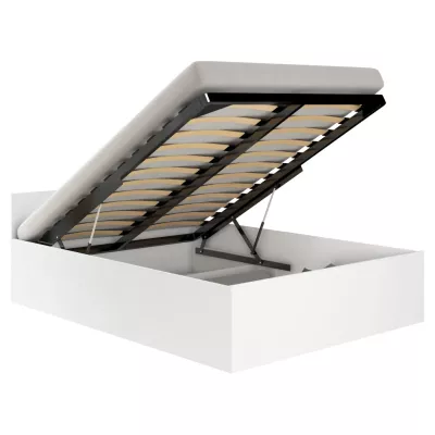 Einzelbett 100x200 OMERYA mit Stauraum - weiß