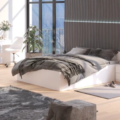 Einzelbett 100x200 OMERYA mit Stauraum - weiß
