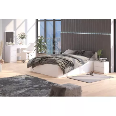 Einzelbett 100x200 OMERYA mit Stauraum - weiß