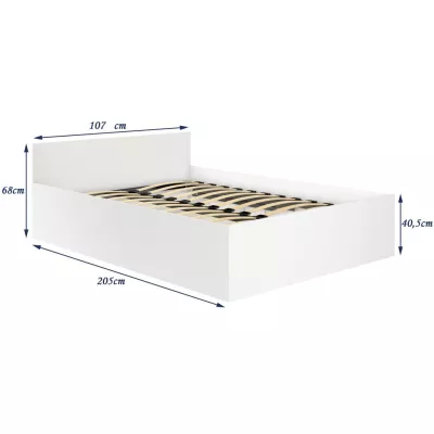 Einzelbett 100x200 OMERYA mit Stauraum - weiß
