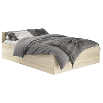 Einzelbett 100x200 OMERYA mit Stauraum - Sonoma-Eiche