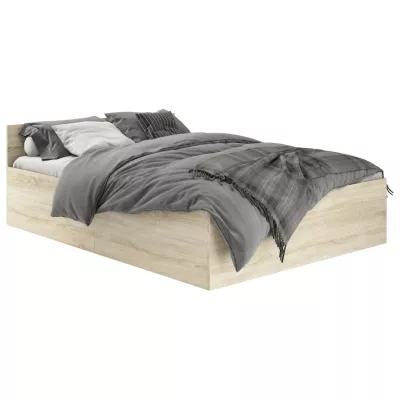 Einzelbett 100x200 OMERYA mit Stauraum - Sonoma-Eiche