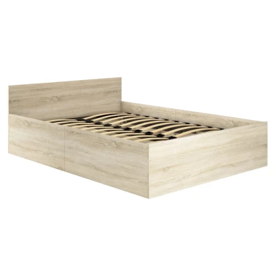 Einzelbett 100x200 OMERYA mit Stauraum - Sonoma-Eiche