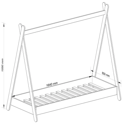 Kinderbetthaus 80x160 ESMORIA - rosa/braun