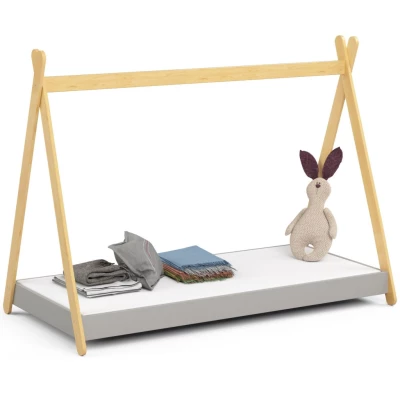 Kinderbetthaus 80x180 ESMORIA - grau/braun