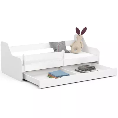 Kinderbett 80x180 DARLIEN mit Stauraum - weiß
