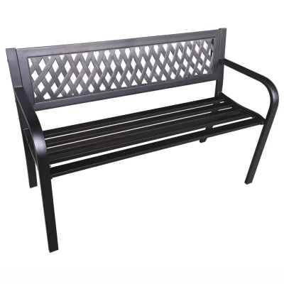 Gartenbank aus Metall NAVASI – schwarz