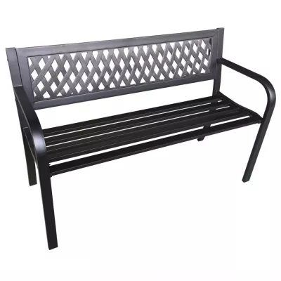 Gartenbank aus Metall NAVASI – schwarz