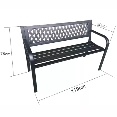 Gartenbank aus Metall NAVASI – schwarz