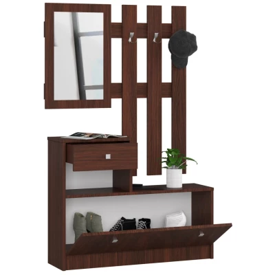 SIRIEL Flurwand mit Spiegel - Wenge