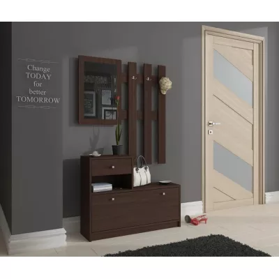 SIRIEL Flurwand mit Spiegel - Wenge